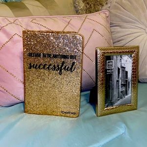 NEW Bebe Glitter Journal Notebook & Gold photo frame set!